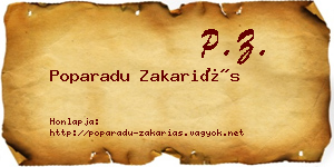 Poparadu Zakariás névjegykártya